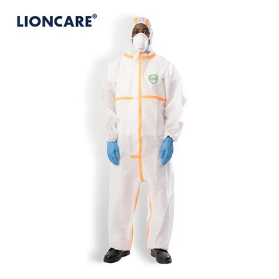 LIONCARE® CoverLite Taped Seams ชุดป้องกันแบบใช้แล้วทิ้ง สีขาว
